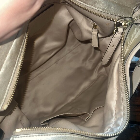 Coach Colette Pink Tan Signature Beige Leather Hobo Bag #16441 - Picture 6 of 13